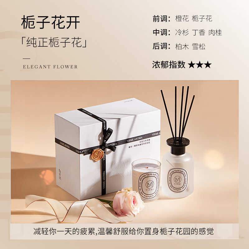尹谜 纯白契约礼盒-英国梨与小苍兰 家用室内摆件卧室香氛香薰蜡烛礼盒高清大图