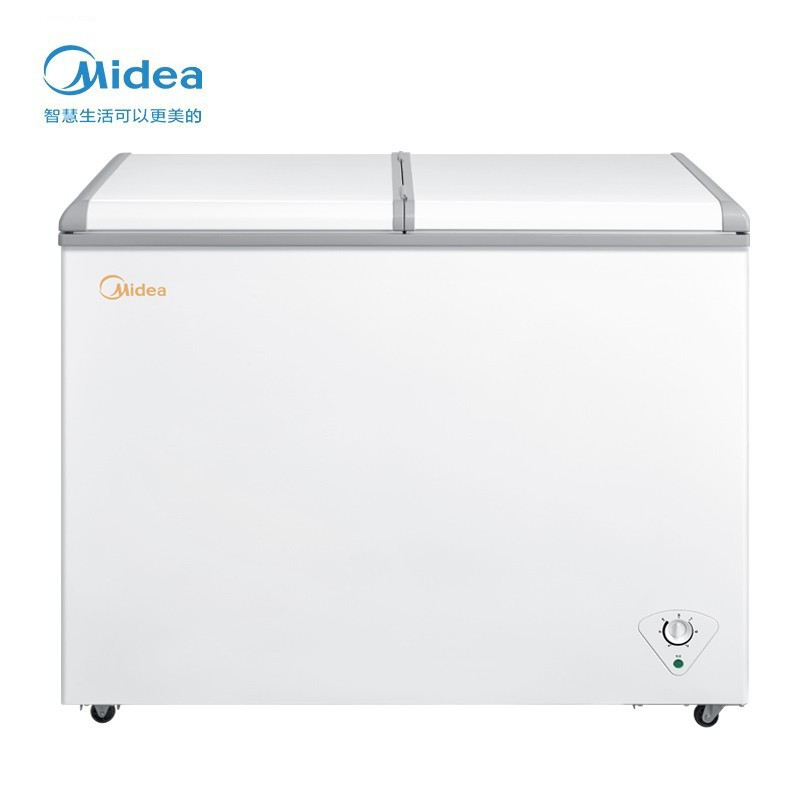 美的(Midea)家用商用冰柜 双箱双温冷柜冷藏冷冻卧式冰箱 220VM(E) 妙趣金