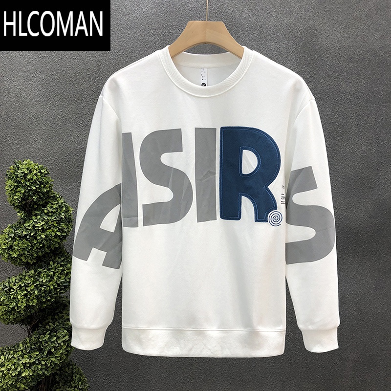 HLCOMAN棉质卫衣外套男新款潮牌痞帅长袖T恤ins潮流内搭加绒上衣服