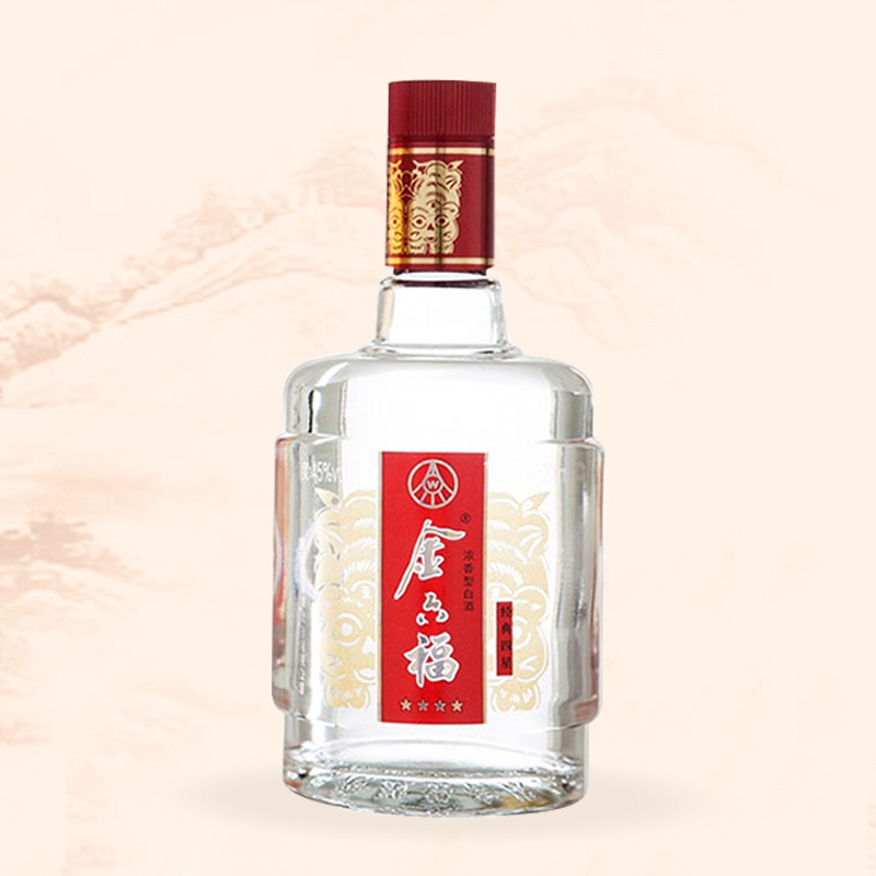 金六福经典四星45度浓香型白酒礼盒装五粮液股份出品四星级纯粮食白酒