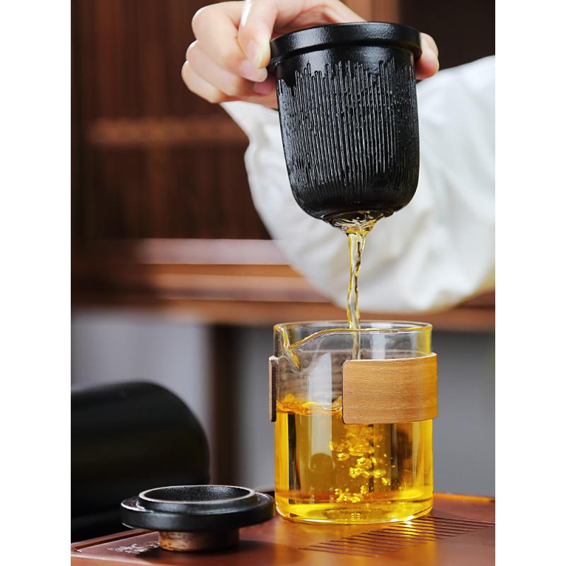 家柏饰(CORATED)旅行功夫泡茶壶户外车载一壶四杯小套陶瓷快客杯便携收纳茶具套装高清大图