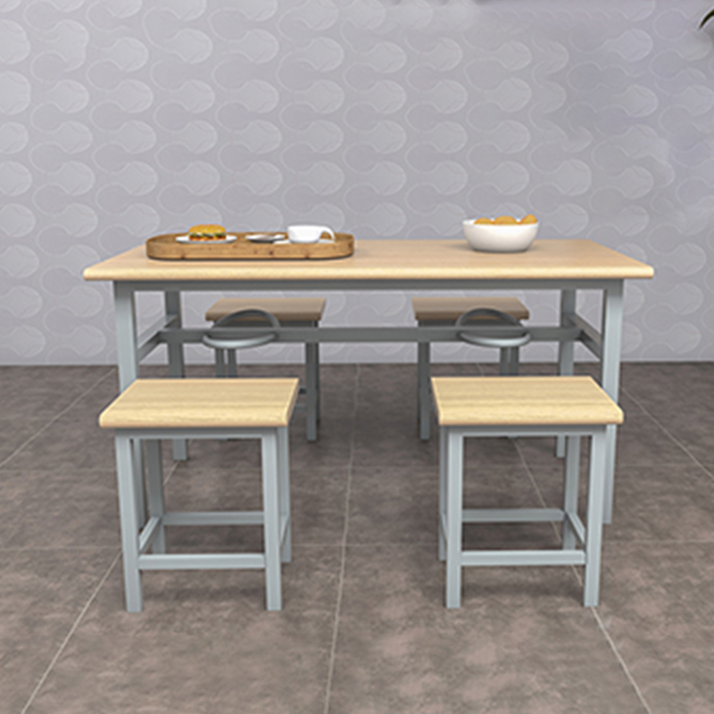 DXBG冷轧钢四人餐桌学生食堂公司职员户外桌椅组合1200*600*750高清大图