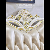 欧式真皮沙发_轻奢纳丽雅雕花小户型头层牛皮皮艺沙发简欧