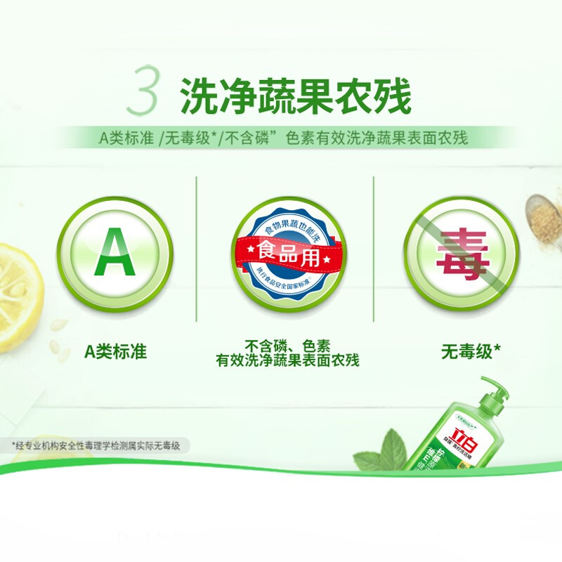 立白青柠洗洁精1kg除菌去油食品用不伤手高清大图