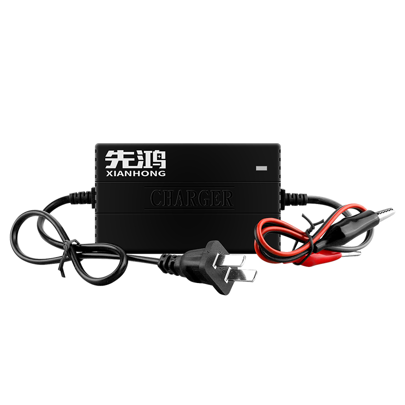 先鸿充电器12V2A电瓶摩托充电车12V蓄电池干水电瓶通用家用充电机高清大图