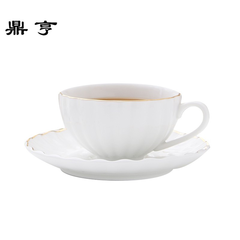 鼎亨北欧式咖啡杯碟套装陶瓷英式下午茶花茶杯骨瓷咖啡杯创意花茶