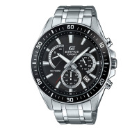 卡西欧(CASIO)手表男 EDIFICE商务百搭夜光日历计时防水钢带男石英腕表EFR-552