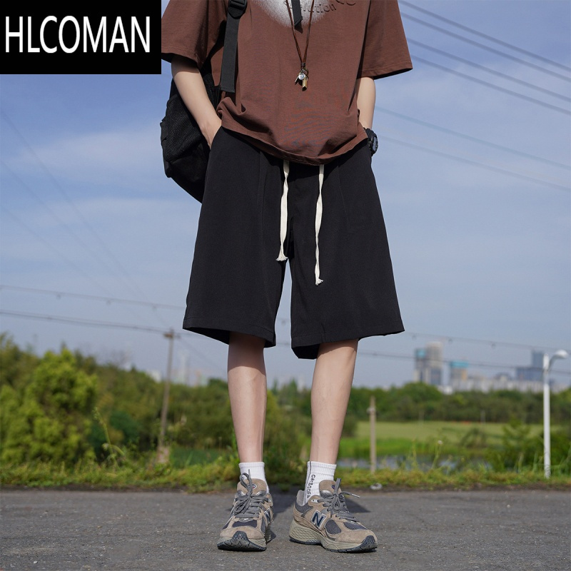 HLCOMAN@ 日系休闲短裤男夏季直筒宽松运动中裤男生五分裤子