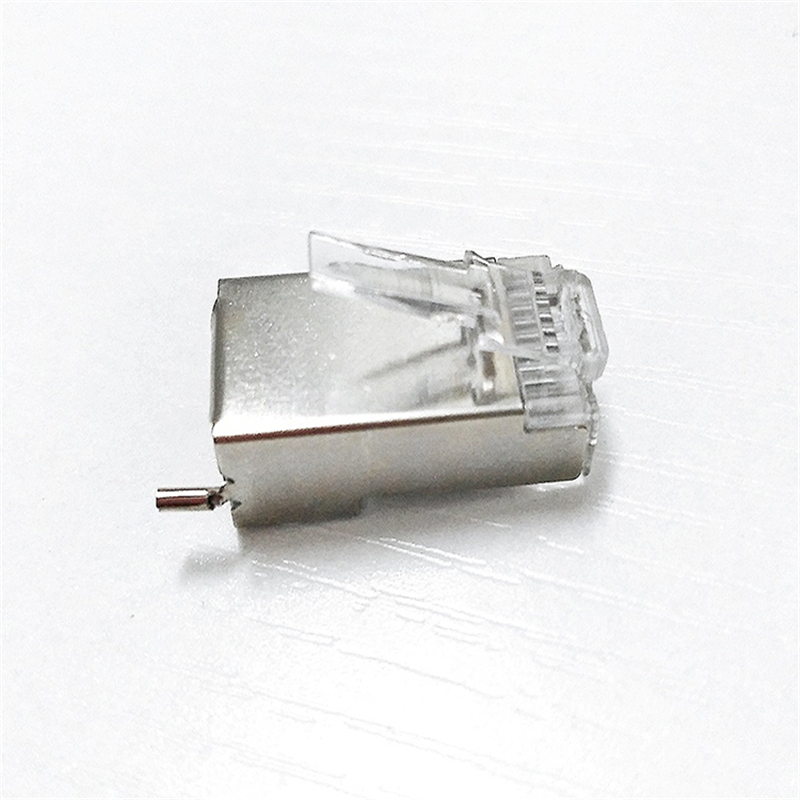 中云智创 RJ458P8C08 超五类水晶头屏蔽50U镀金 带线架 RJ45-8P8C 50只/件(单位:件)