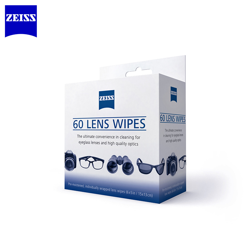 蔡司 ZEISS 专业光学拭镜纸 擦镜纸 眼镜 相机镜头 镜片清洁湿巾 60片装