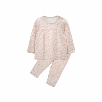 女童碎花开肩圆领家居服两件套