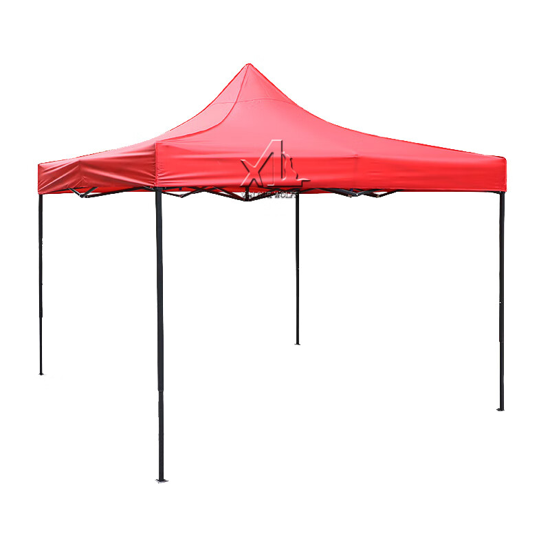 骁狼户外遮阳棚防雨加厚帐篷四脚折叠太阳伞 红色3*3m高清大图