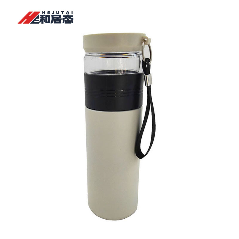 和居态 不锈钢高颜值茶水分离保温杯 白500ml 个高清大图