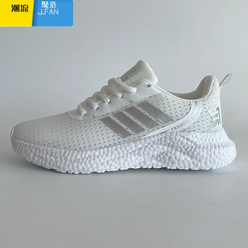 聚范秋季网面运动鞋爆米花鞋底透气网面鞋情侣同款休闲男鞋软底女士鞋图片