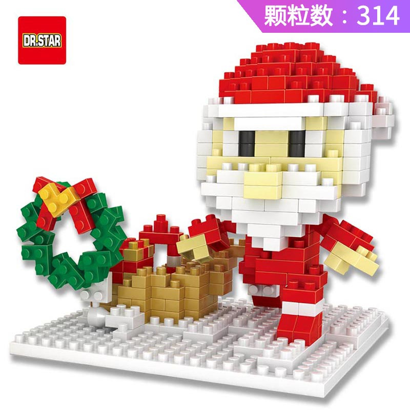 微型小颗粒钻石兼容乐高圣诞系列圣诞老人男孩子新年拼装积木玩具圣诞