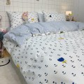 少女心纯棉四件套全棉100宿舍被套床单床笠三件套田园风床上用品_440_514 2.0m床【被套220x240cm床单245x250cm】四 小草菲菲