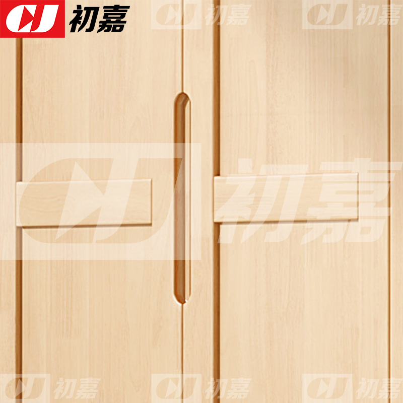 初嘉(CJ) 简约实木衣柜四门收纳柜高清大图