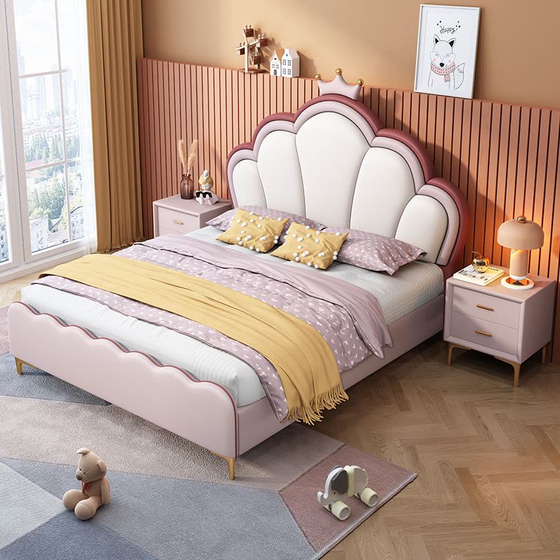 欧梵森 床 儿童床现代简约轻奢双人床实木床1.8m家用储物主卧床1.5m欧式大床软包意式极简皮艺床卧室家具图片
