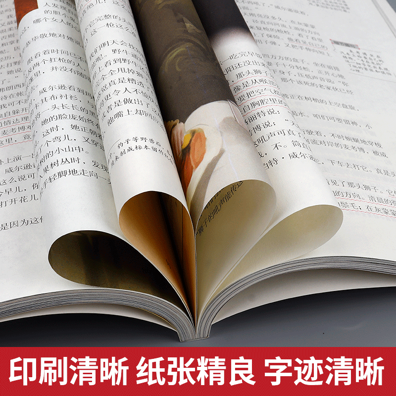[2本]老人与海+骆驼祥子 [正版]完整无删减老人与海 海明威原版原著世界名著适合初中生高中生看的课外书初中高中高二必读