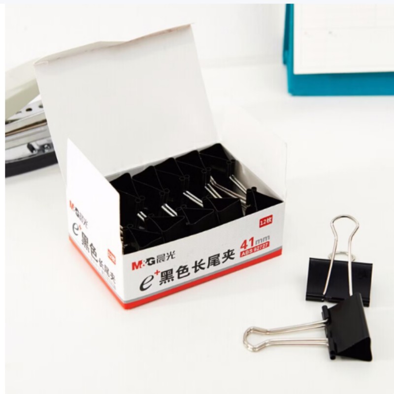 晨光(M&G) ABS92727 长尾夹 Eplus41mm(盒装)黑色 2# 5盒装高清大图
