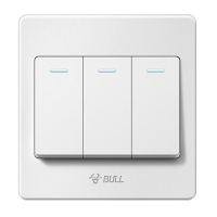 公牛(BULL) 开关插座 G07系列 三开单控开关 86型面板 G07K311Y 白色