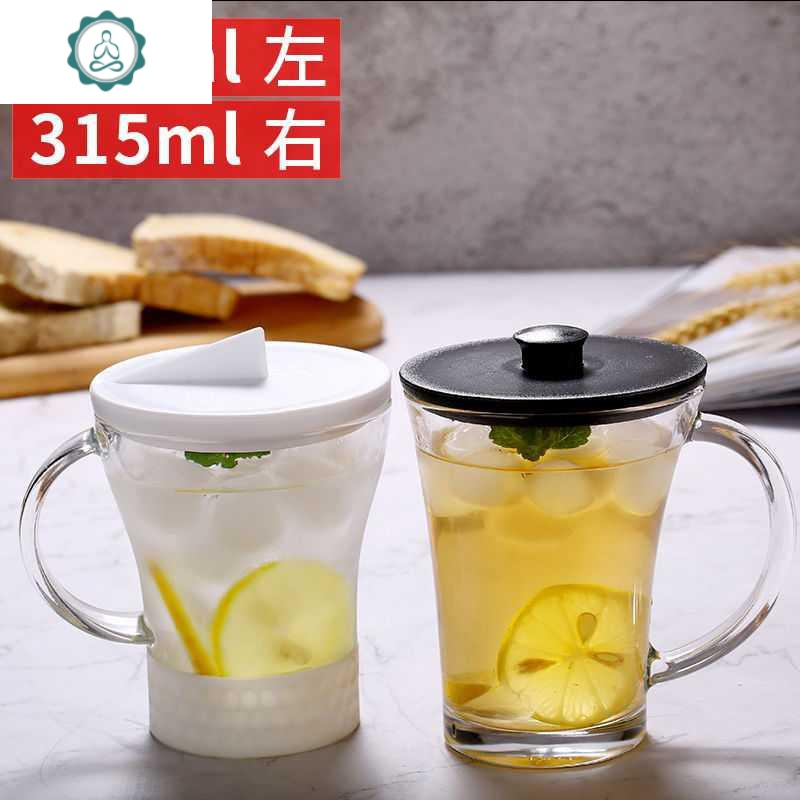 茶馆专用茶杯透明玻璃杯子带把 耐热泡茶杯家用加厚水杯茶楼办公 封后 2只装:韵律杯+高尔夫杯