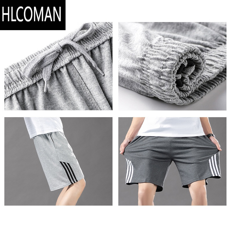 HLCOMAN运动裤男短裤夏季新款棉料透气纯色百搭针织休闲跑步篮球五分裤子