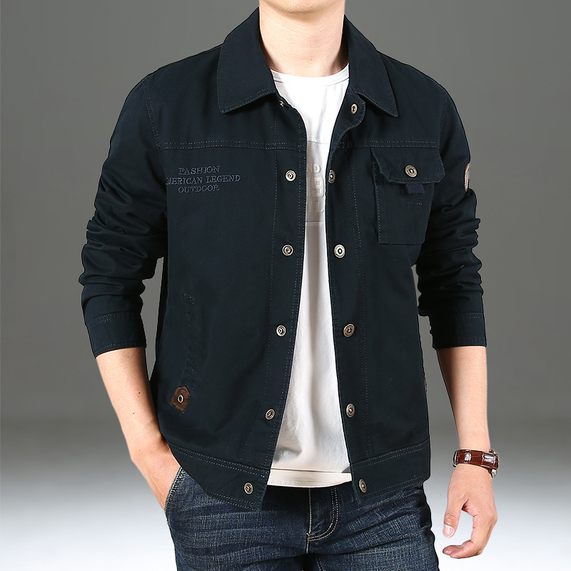 远宿(yuansu)男士夹克 yuansu秋冬季男装外套短款多袋宽松翻领工装