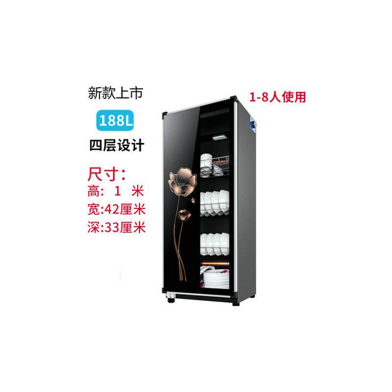新款消毒柜商用小型家用 消毒碗柜 不锈钢碗筷厨房 消毒柜 高温|荷花188-4层(送接水盘)