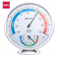 得力(deli)温度计工业家用温湿度计高精度室内挂壁式 大号 9010