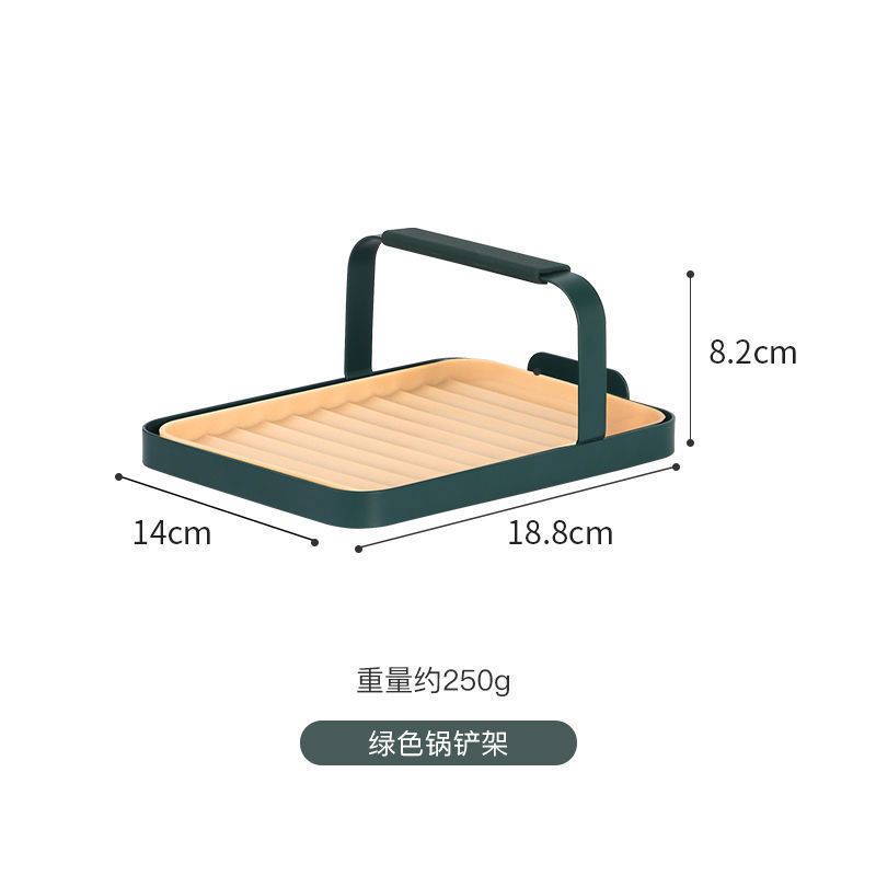 锅盖架子厨房台面坐式放锅盖置物架家用挂砧板菜板收纳神器锅铲架 绿色-[单层款]