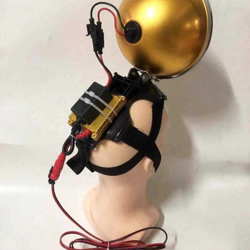 超亮疝气头灯头戴式强光远射氙气灯12v黄光捕鱼灯夜钓灯户外照明