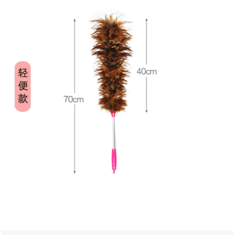 兰诗 LAUTEE JMD-001A 酒店物业清洁鸡毛掸 除尘掸 不锈钢粉手柄一个高清大图