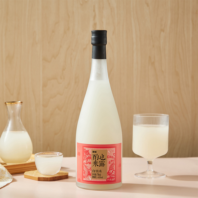 酌也严选米酒米露桂花米露甜米酿果酒女士低度微醺糯米酒酌也白桃米露750ml*6