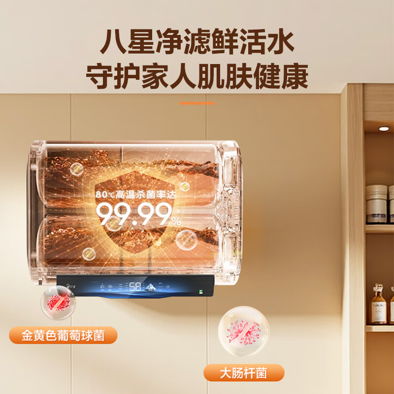 海信 电热水器双胆加热3.2Kw 速热热水器无缝内胆高温抑菌60L ES60-DS10高清大图