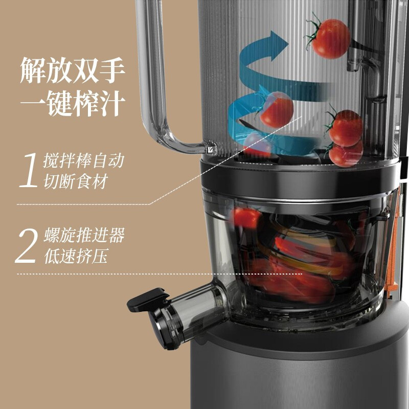 惠人 (HUROM)原汁机无网韩国进口多功能大口径家用低速榨汁机H-201-BIA04(WH) 白色