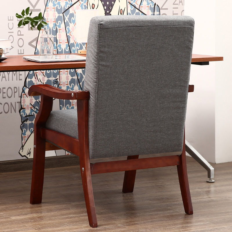 三圣 办公家具会议椅子麻将椅子实木办公椅会议室椅子布艺电脑椅家用棋牌室靠背椅高清大图