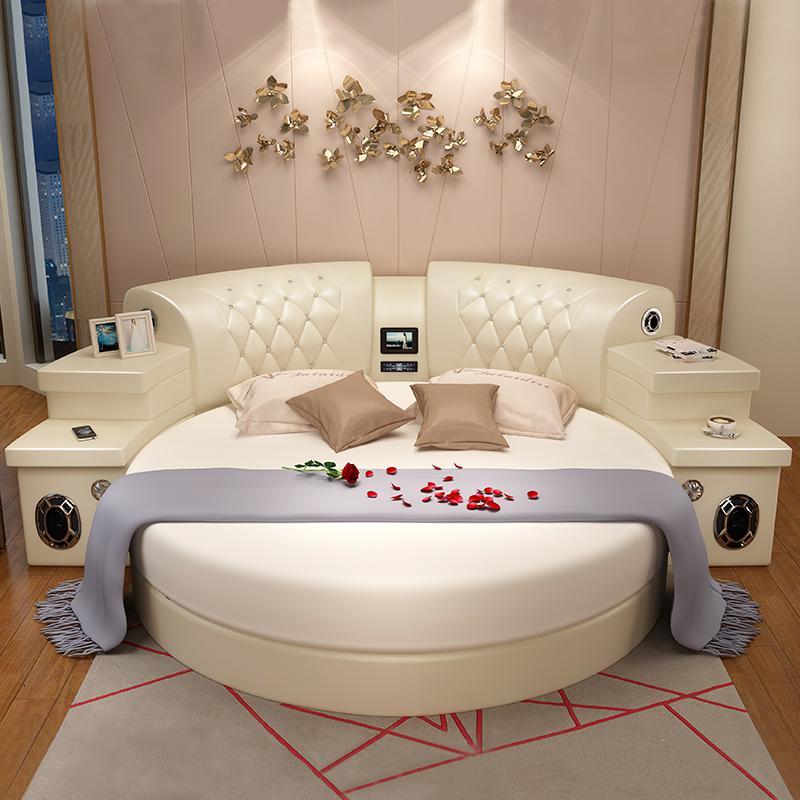 森美人多功能圆床情趣电动床全自动震动情侣床双人音响床夫妻按摩床