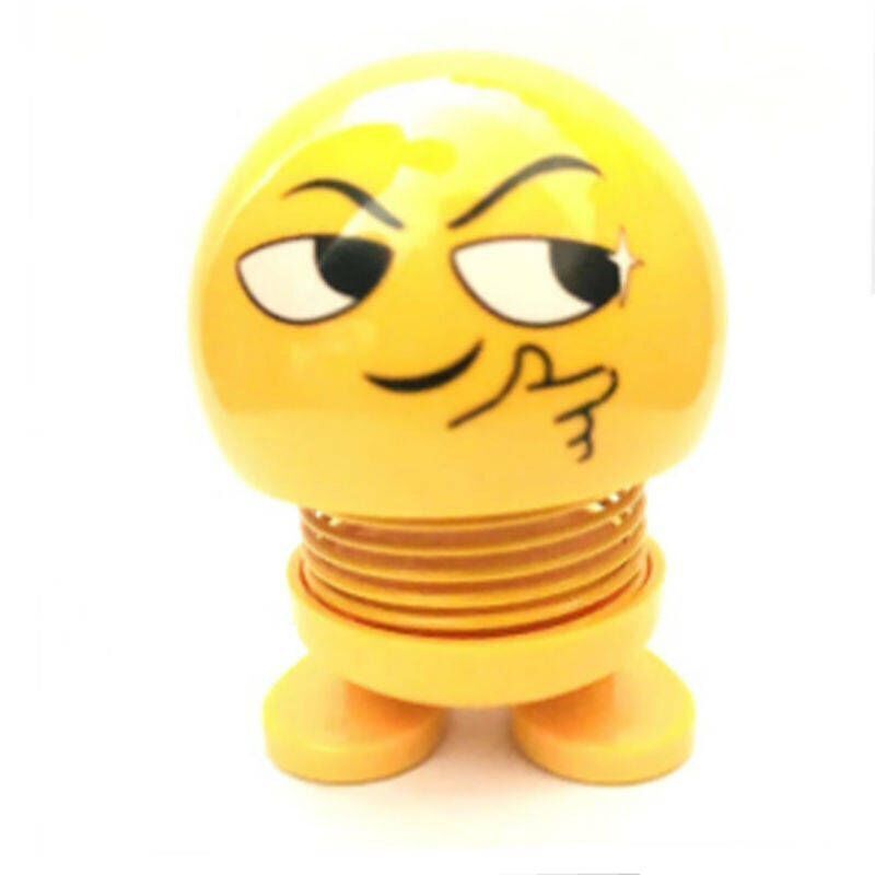 车载表情包弹簧公仔摇头汽车摆件网红可爱创意车内饰笑脸公仔抖音机智