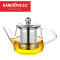 KAMJOVE/金灶 A系列飘逸杯 茶艺壶 泡茶壶 茶壶 耐热玻璃花茶壶杯子茶具 食品级304不锈钢玻璃水壶 家用办公用