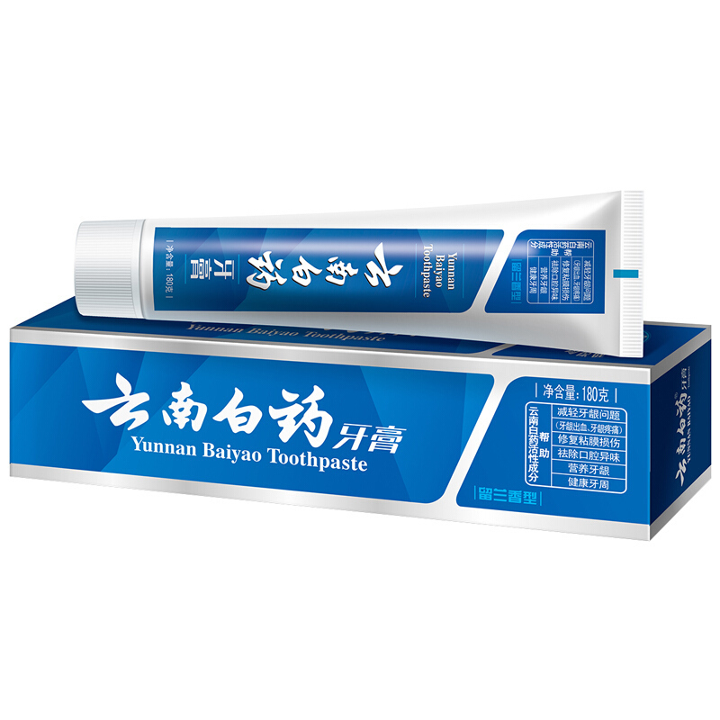 云南白药牙膏留兰香型 180g单支装