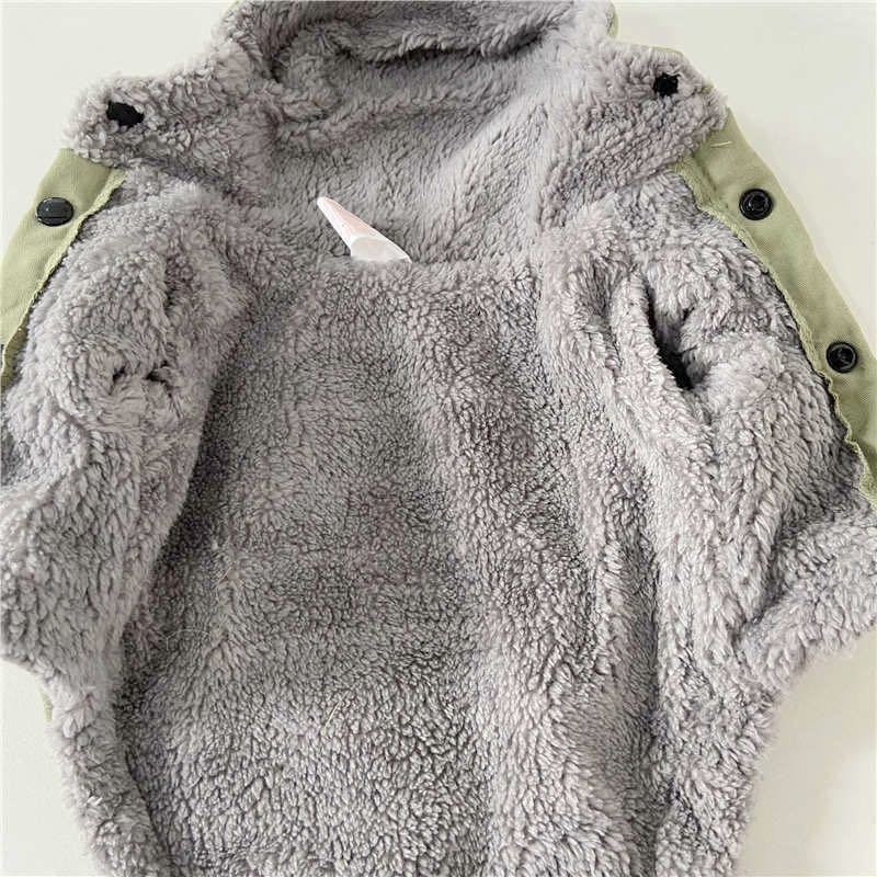 外贸原单冬款宠物衣服加绒工装服狗猫咪冬季保暖服泰迪比熊加厚衣 烫画加绒工装服[军绿色] S[建议2斤左右]