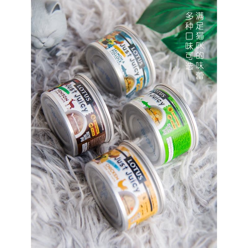 静一美国LOTUS璐特思莲花原汁猫罐头JUSTJUICY无谷猫罐汤罐70g图片