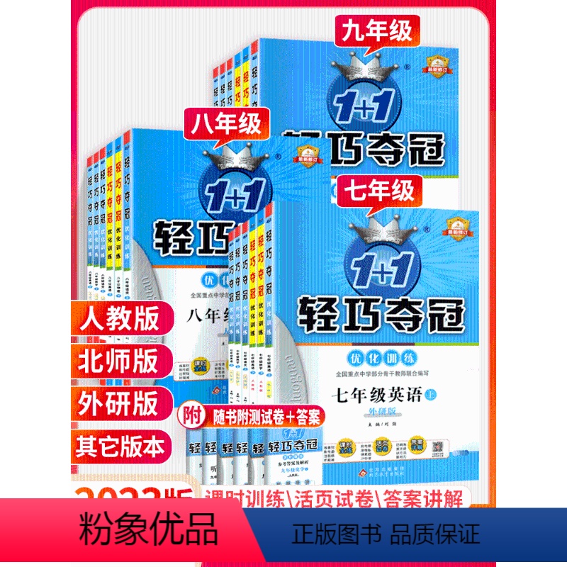 人教版--语数英*3本 国一下 [正版]2023轻骑夺冠国一下八九年级下册语文数学英语物理化学生物政治历史地理人教版北师