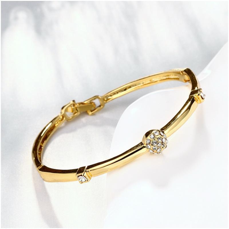 Z002 Women Gold Bracelet 女士水晶手镯镀18K玫瑰金日韩首饰配饰