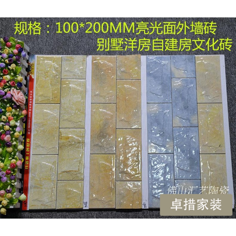 外墙砖100x200别墅室外阳台墙面砖自建房围墙瓷砖釉面喷墨工程砖壹德壹