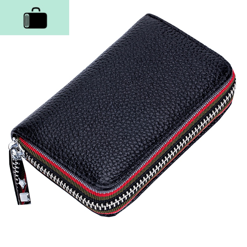 新款大容量卡包女防磁防盗刷头层牛皮 时尚多卡位男士拉链驾驶证NEW LAKE女士钱包/卡包高清大图