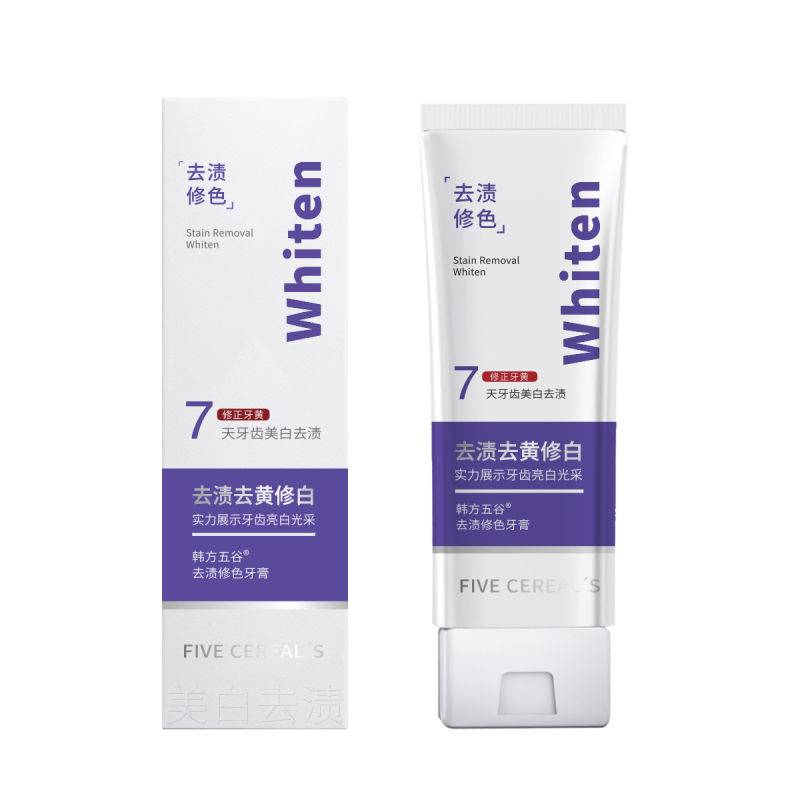 韩方五谷 去渍 修色 牙膏150g(紫)