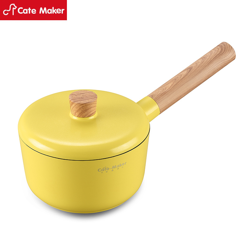 卡特马克(Cate Maker)GYL-DM16NH丹麦奶锅家用小奶锅麦饭石不粘锅婴儿宝宝辅食锅电磁炉热奶泡面锅雪奶锅