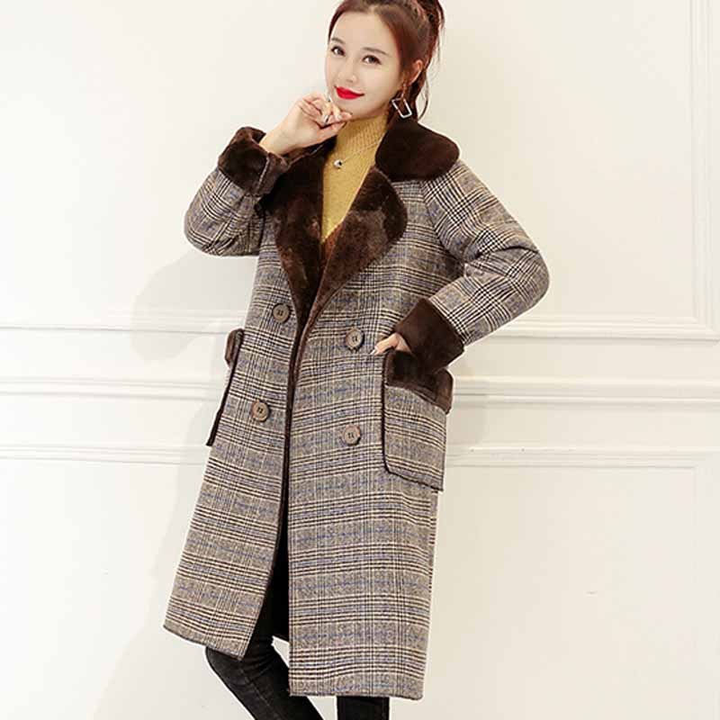 2017年新款女装 2018冬装厚泥子衣服中长款韩版离子毛呢外套大衣